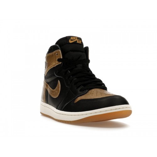 Кроссы Jordan 1 Retro High OG Black Metallic Gold - мужская сетка размеров