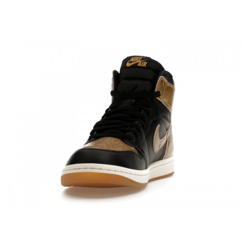 Кроссы Jordan 1 Retro High OG Black Metallic Gold - мужская сетка размеров