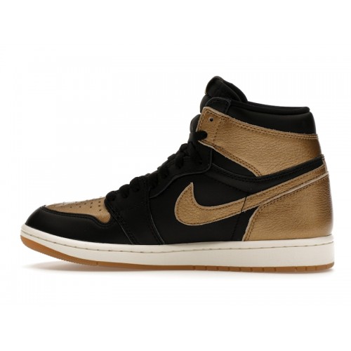Кроссы Jordan 1 Retro High OG Black Metallic Gold - мужская сетка размеров
