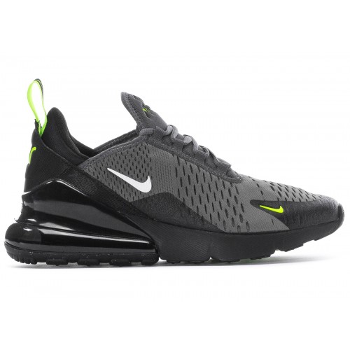 Кроссы Nike Air Max 270 Iron Grey Black Volt (GS) - подростковая сетка размеров