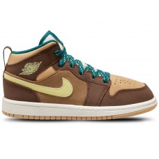 Детские кроссовки Jordan 1 Mid SE Cacao Wow (PS)