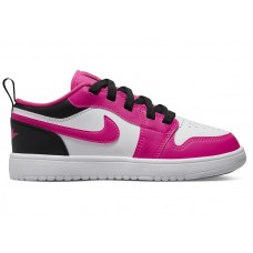 Детские Jordan 1 Low ALT White Black Fierce Pink (PS)