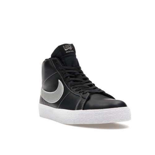 Кроссы Nike SB Zoom Blazer Mid Mason Silva Dark Obsidian Metallic Silver - мужская сетка размеров