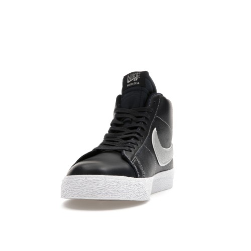 Кроссы Nike SB Zoom Blazer Mid Mason Silva Dark Obsidian Metallic Silver - мужская сетка размеров