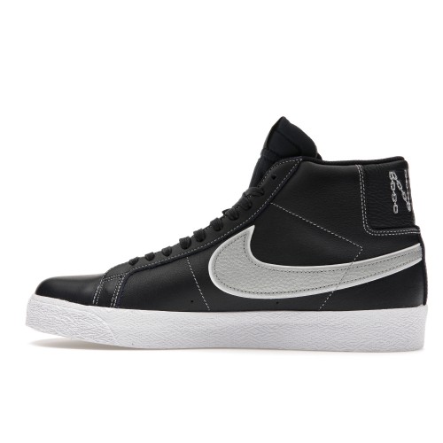 Кроссы Nike SB Zoom Blazer Mid Mason Silva Dark Obsidian Metallic Silver - мужская сетка размеров