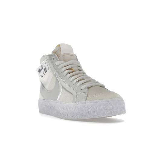 Кроссы Nike SB Blazer Mid Warning Label Summit White - мужская сетка размеров