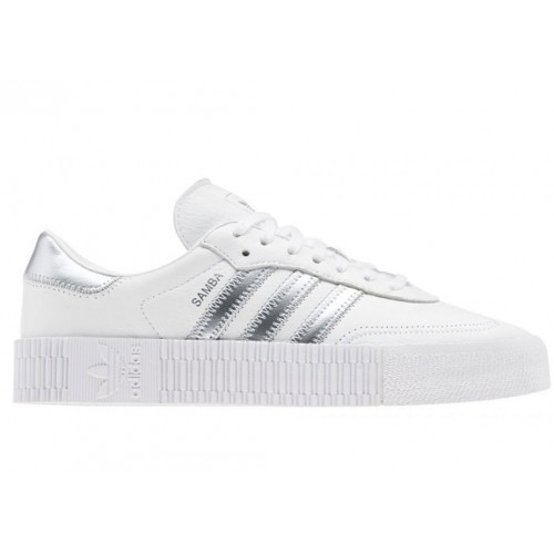 Кроссы adidas Sambarose Cloud White Silver (W) - женская сетка размеров