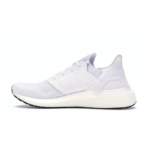 Кроссы adidas Ultraboost 20 Triple White - мужская сетка размеров