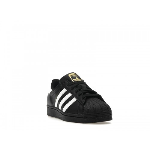 adidas Superstar Core Black Cloud White Gold (GS) - подростковая сетка размеров