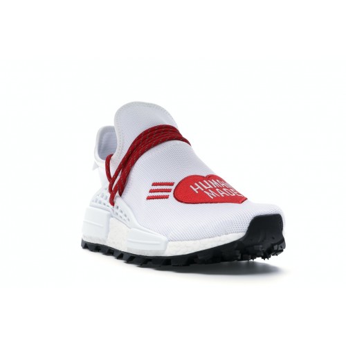 Кроссы adidas NMD HU Pharrell Human Made White Red - мужская сетка размеров