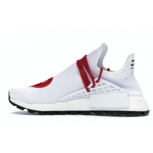 Кроссы adidas NMD HU Pharrell Human Made White Red - мужская сетка размеров