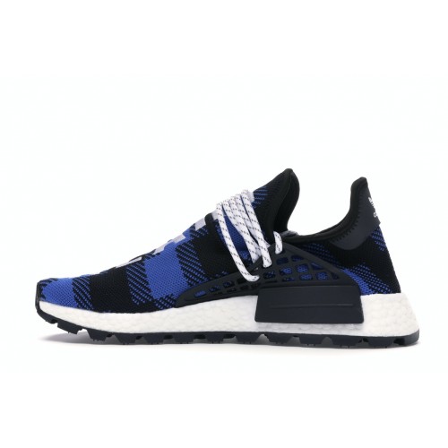 Кроссы adidas NMD Hu Pharrell x BBC Blue Plaid - мужская сетка размеров