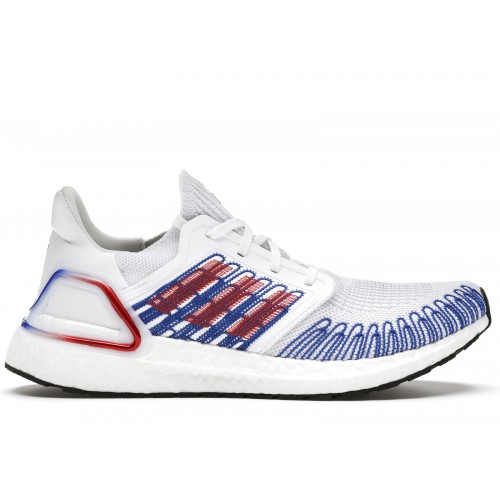 Кроссы adidas Ultra Boost 20 Scarlet Royal Blue - мужская сетка размеров