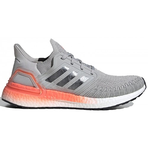 adidas Ultra Boost 20 Grey Two Signal Coral (W) - женская сетка размеров