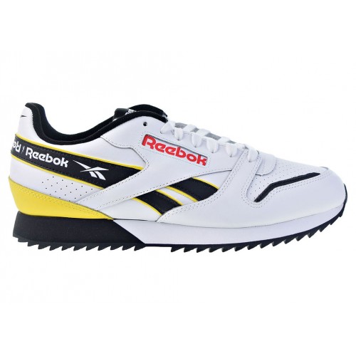 Кроссы Reebok Classic Leather RippIe White Primal Red Yellow - мужская сетка размеров
