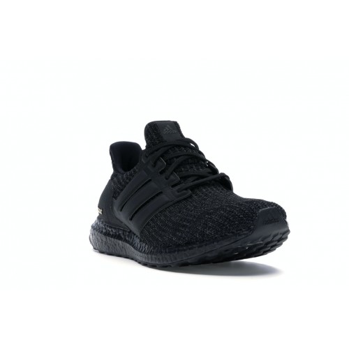 Кроссы adidas Ultra Boost 4.0 Triple Black Gold (W) - женская сетка размеров