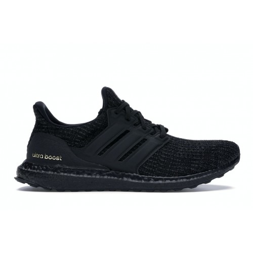 Кроссы adidas Ultra Boost 4.0 Triple Black Gold (W) - женская сетка размеров