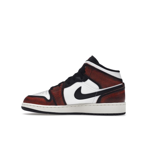 Кроссы Jordan 1 Mid Wear-Away Chicago (GS) - подростковая сетка размеров