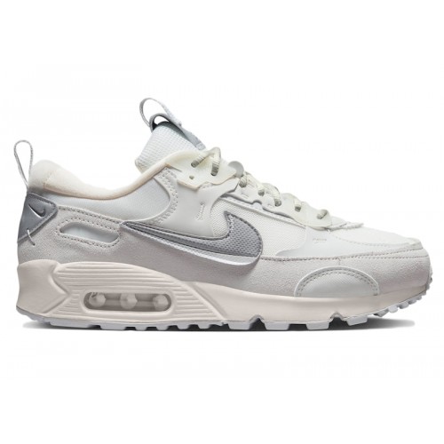 Кроссы Nike Air Max 90 Futura Summit White Metallic Silver (W) - женская сетка размеров