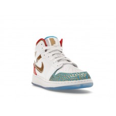 Подростковые Jordan 1 Mid Sneaker School NC to Chicago (GS)