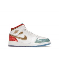 Подростковые Jordan 1 Mid Sneaker School NC to Chicago (GS)