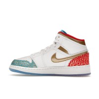 Подростковые Jordan 1 Mid Sneaker School NC to Chicago (GS)