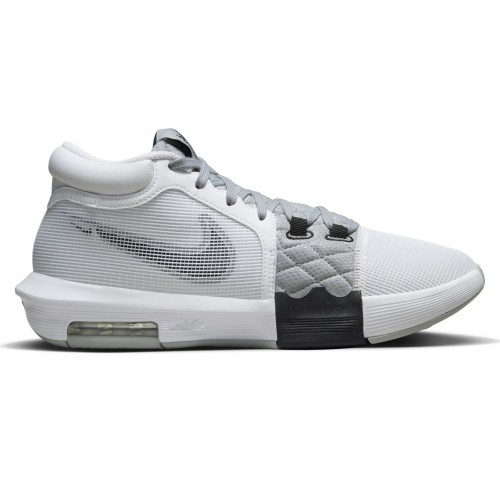 Кроссы Nike LeBron Witness 8 White Light Smoke Grey - мужская сетка размеров