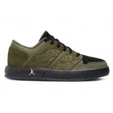 Подростковые Jordan Nu Retro 1 Low Medium Olive Light Bone Anthracite Black (GS)