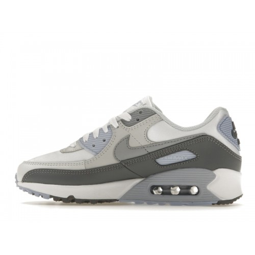 Кроссы Nike Air Max 90 White Wolf Gray Photon Dust (W) - женская сетка размеров