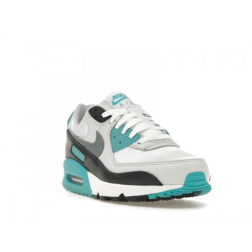 Кроссы Nike Air Max 90 White Teal Nebula (W) - женская сетка размеров