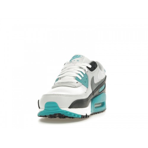 Кроссы Nike Air Max 90 White Teal Nebula (W) - женская сетка размеров