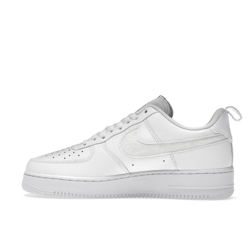 Кроссы Nike Air Force 1 Low Reflective Swoosh White Blue - мужская сетка размеров