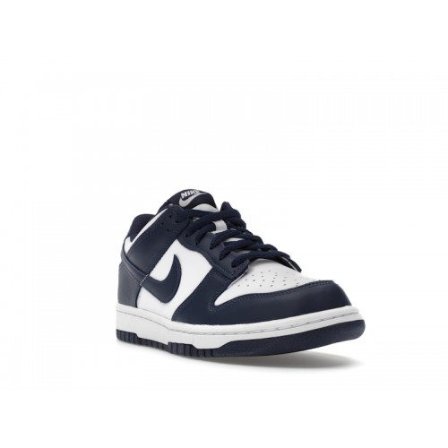Nike Dunk Low White Midnight Navy (GS) - подростковая сетка размеров