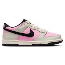 Подростковые кроссовки Nike Dunk Low Pink Rise Light Orewood Brown Pale Ivory Black (GS)