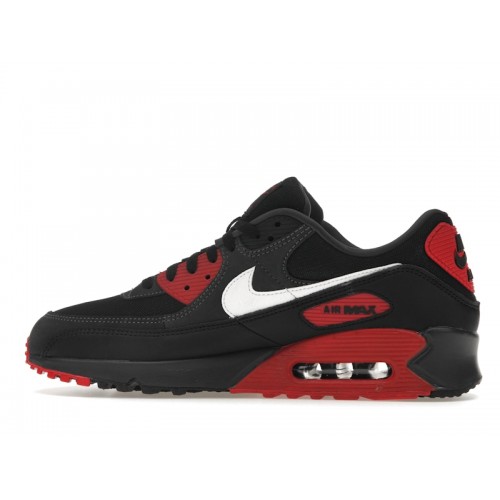 Кроссы Nike Air Max 90 Anthracite Mystic Red - мужская сетка размеров