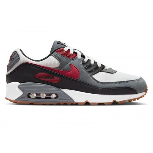 Кроссы Nike Air Max 90 Team Red Cool Grey - мужская сетка размеров