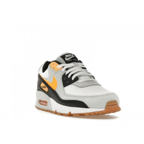 Кроссы Nike Air Max 90 White Laser Orange - мужская сетка размеров