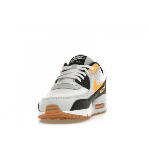 Кроссы Nike Air Max 90 White Laser Orange - мужская сетка размеров