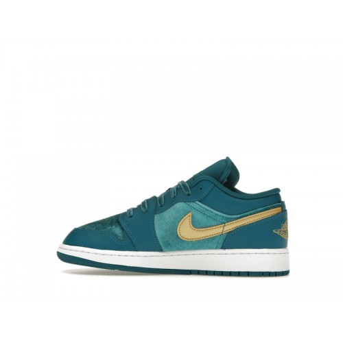 Air Jordan 1 Low SE Velvet GS Geode Teal Velvet - подростковая сетка размеров
