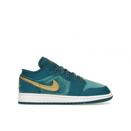 Air Jordan 1 Low SE Velvet GS Geode Teal Velvet - подростковая сетка размеров