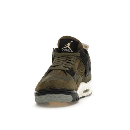 Кроссы Jordan 4 Retro SE Craft Medium Olive (GS) - подростковая сетка размеров