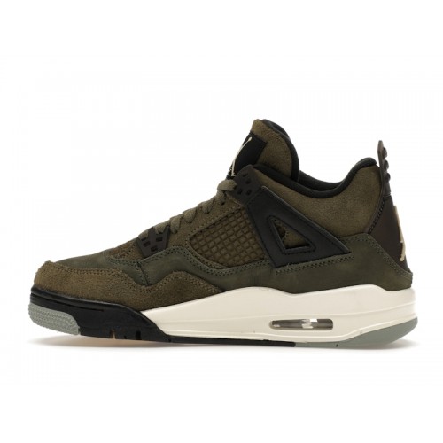 Кроссы Jordan 4 Retro SE Craft Medium Olive (GS) - подростковая сетка размеров