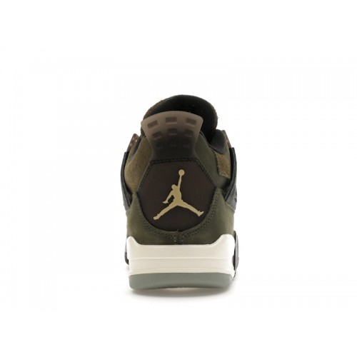 Кроссы Jordan 4 Retro SE Craft Medium Olive (GS) - подростковая сетка размеров