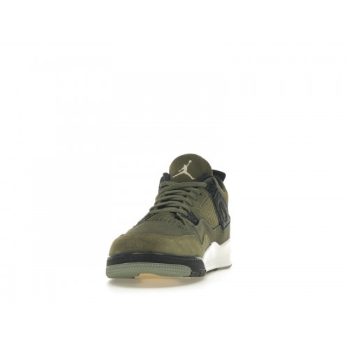 Кроссы Jordan 4 Retro SE Craft Medium Olive (PS) - детская сетка размеров