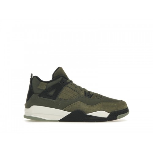 Кроссы Jordan 4 Retro SE Craft Medium Olive (PS) - детская сетка размеров