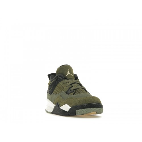 Кроссы Jordan 4 Retro SE Craft Medium Olive (TD) - детская сетка размеров