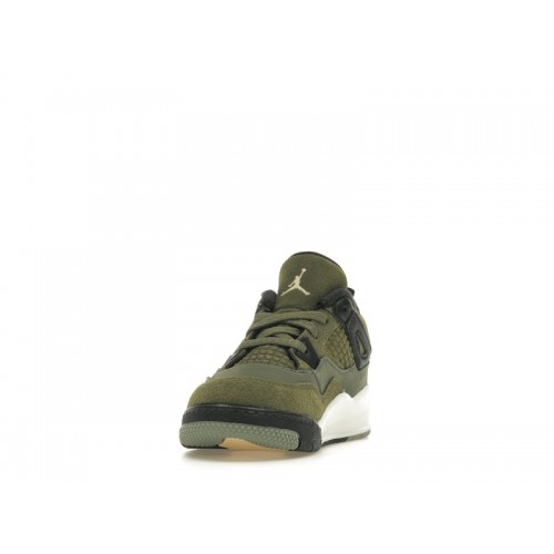 Кроссы Jordan 4 Retro SE Craft Medium Olive (TD) - детская сетка размеров