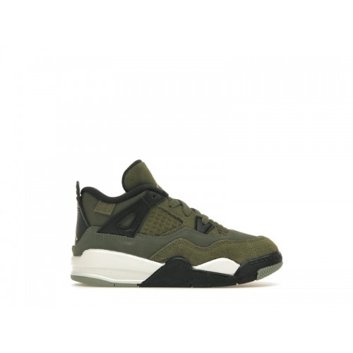 Кроссы Jordan 4 Retro SE Craft Medium Olive (TD) - детская сетка размеров