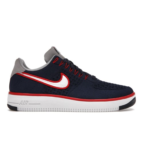 Кроссы Nike Air Force 1 Ultra Flyknit Low New England Patriots R.K.K. - мужская сетка размеров