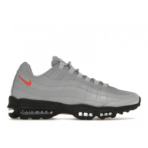 Кроссы Nike Air Max 95 Ultra Wolf Grey Bright Crimson - мужская сетка размеров